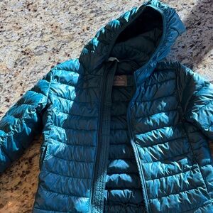 Primary Teal Puffer Jacket for Kids